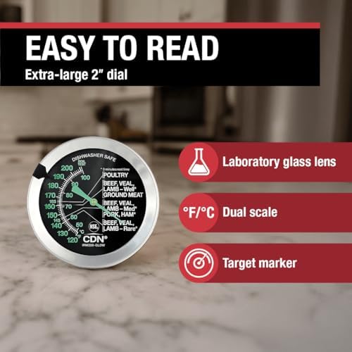 CDN Ovenproof Meat Thermometer – Glow Dial | ProAccurate® | 2" Easy-Read Dial | Waterproof, Recalibratable | For Oven Roasting, Poultry, Beef, BBQ | IRM200-GLOW - Image 3