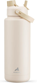 POWCAN 40 oz Insulated Water Bottle with 2-in-1 Straw and Spout Lid, Keep Cold 24H, Leak-Proof, BPA-Free, Double Wall Stainless Steel Water Bottle for Sports, Gym, Travel, and School (Mousse) by POWCAN