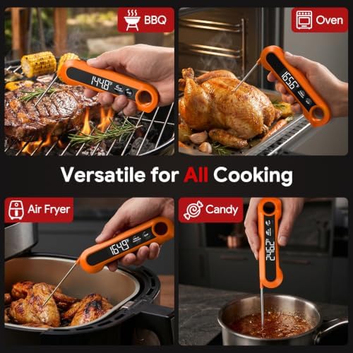 Meat Thermometer Digital,1-2S Instant Read Thermometer for Cooking, Orange - Image 6