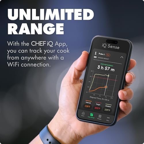 CHEF iQ Sense | Smart Wireless Meat Thermometer | Ultra-Thin Probe | WiFi Unlimited Range | 1000°F Heat Safe | 5 Sensors | BBQ, Grill, Oven, Smoker, Air Fryer | Gen3 - Image 4