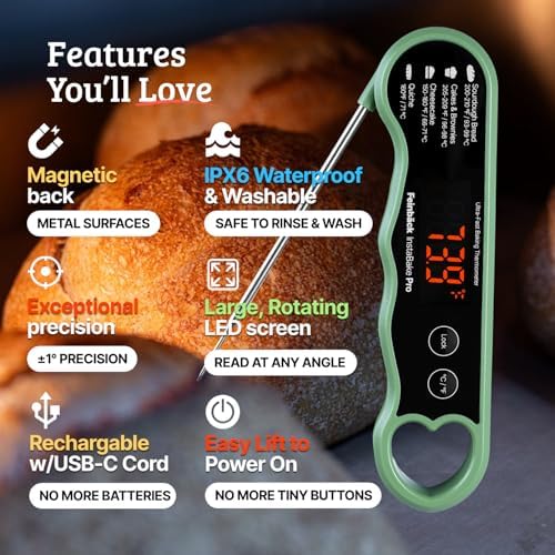 Pro Instant Read Food Thermometer, Olive Green - Image 4