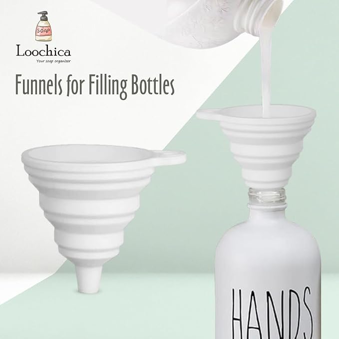 LOOCHICA 2 Pack White Glass Soap Dispenser Set - Image 6