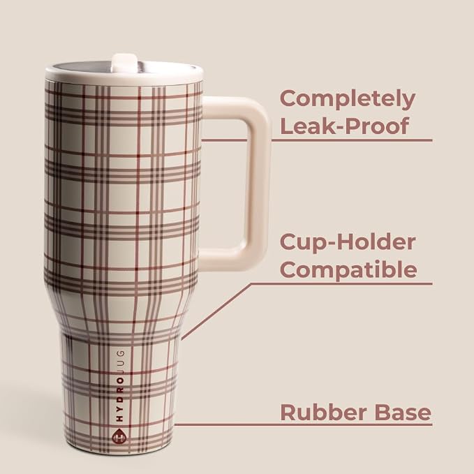 HydroJug Traveler - 32 oz Water Bottle with Handle & Flip Straw - Fits in Cup Holder, Leak Resistant Tumbler-Reusable Insulated Stainless Steel & Rubber Base - Gifts for Women & Men, Blair - Image 2