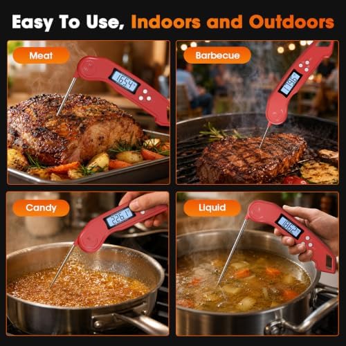 DOQAUS Meat Thermometer – Temperature Calibrators Food Thermometer Red - Image 5