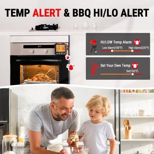 TempPro TempTrack Digital Meat Thermometer for Cooking with 2 Meat Probes - Image 4