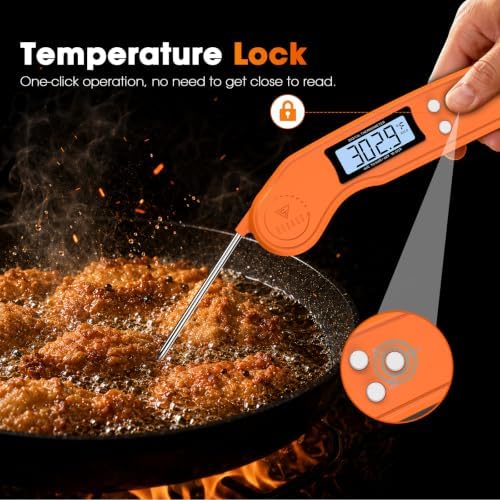 DOQAUS Meat Thermometer – Temperature Calibrators Food Thermometer Orange - Image 4