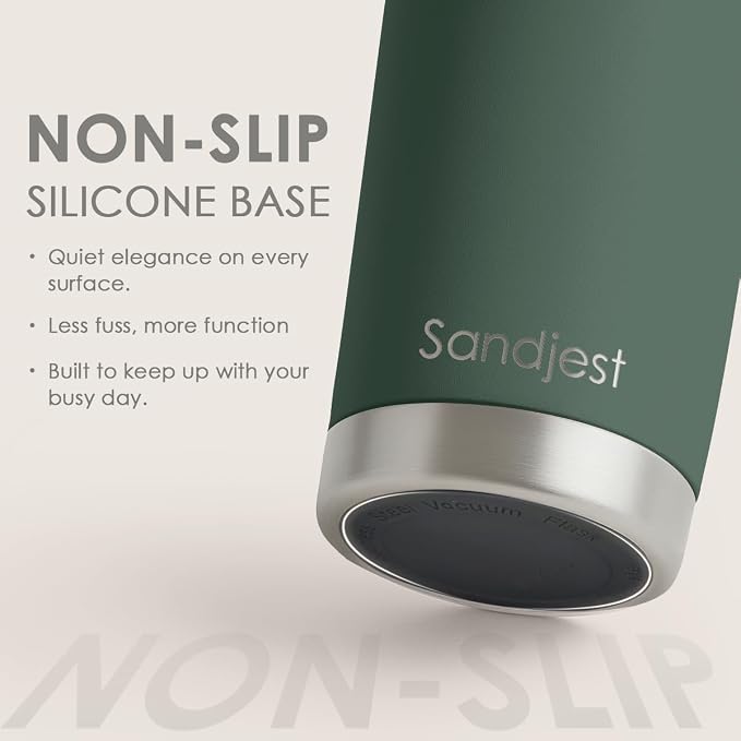 SANDJEST Dark Green Tumbler 20oz Stainless Steel Double Wall Vacuum Insulated, Green Travel Coffee Cup, Gifts for Men Women Birthday Christmas - Image 4