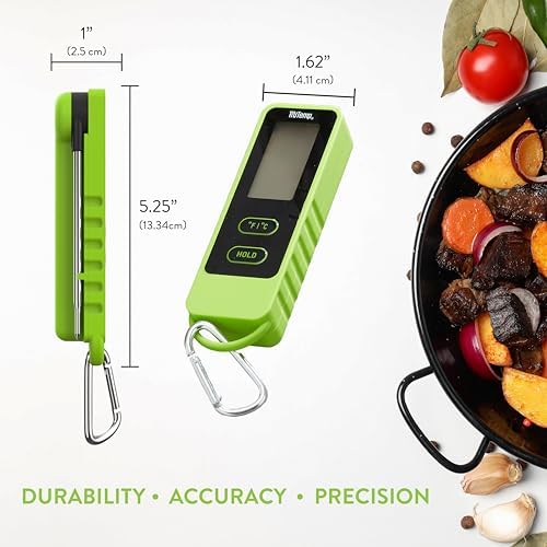 Taylor Tru Temp Digital Meat Thermometer with Folding Probe, Caribiner Clip - Image 3
