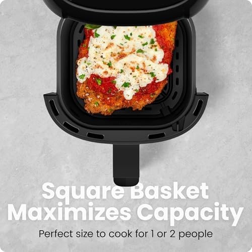 CHEFMAN 2 Qt Mini Air Fryer – Digital Space-Saving Compact Air Fryer with Nonstick and Dishwasher Safe Basket, Quick & Easy Meals in Minutes, Features Digital Timer and Shake Reminder – Black - Image 4
