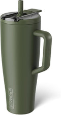 BrüMate Era Flip 40oz Tumbler with 100% Leakproof Covered Straw Lid | Hygienic Covered Straw | Insulated Stainless Steel Water Bottle with Handle | Cup Holder Friendly | BPA-Free (OD Green) by Br%C3%BCMate