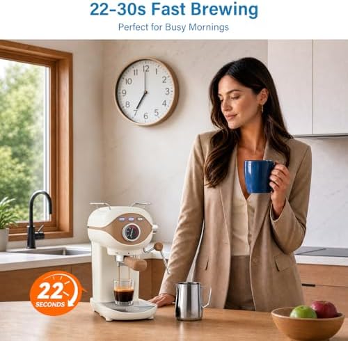 XIXUBX Espresso Machine, Compact Espresso Maker with Milk Frother - Image 5