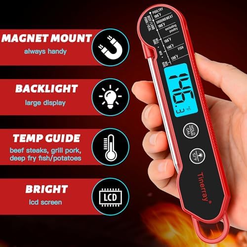 Professional Digital Meat Thermometer Instant Read Waterproof – Folding Probe Food Thermometer with Backlight & Calibration, Fast Read for BBQ, Grill, Deep Fry, Cooking, Liquids, Gift for Chef - Image 5