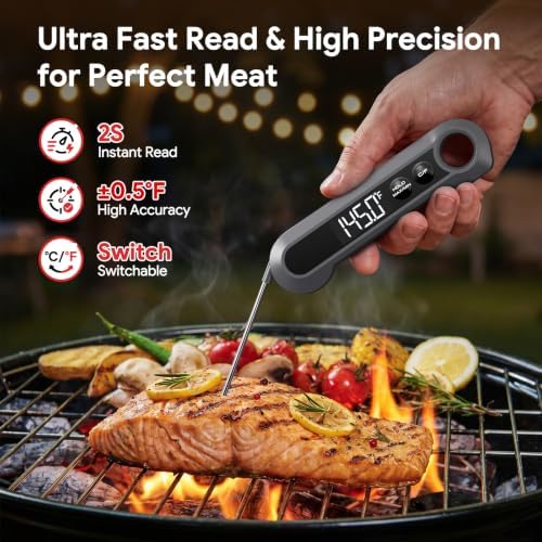 Meat Thermometer Digital, Cooking, Grilling Thermometer, 1-2S Instant Read - Image 2