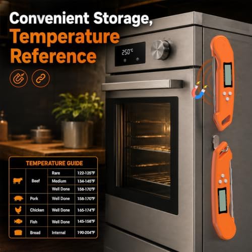 DOQAUS Meat Thermometer – Temperature Calibrators Food Thermometer Orange - Image 7