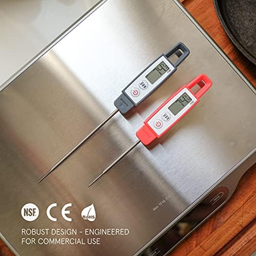 Lavatools PT09 Combo Pack Super-Quick Commercial Grade Digital Thermometer for Cooking, Meat, Candy, Candle, Liquid, Oil, 4.5" & 3" Probe, Splash Proof, °C/°F Toggle, Hold Function - Sambal - Image 4