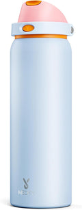 40 oz Insulated Water Bottle with Straw: Meoky Stainless Steel Metal Water Bottle with 2-in-1 Lid - Leak Proof, Cold for 24 Hours, Protective Silicone Base, BPA-Free for Gym Sports, Periwinkle by MEOKY