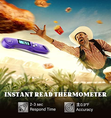 DOQAUS Meat Thermometer – Temperature Dial Thermometers for Cooking Backlight & Auto-Rotating Display, Kitchen Gadgets Essentials for BBQ Oven Grill Smoker Candy Purple - Image 2