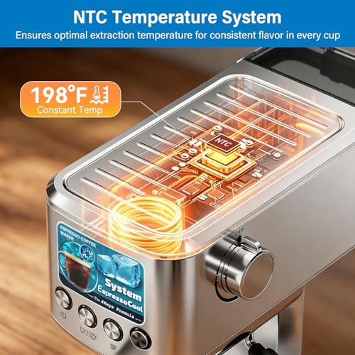 XIXUBX Cold Brew Espresso Machine with Milk Frother, Silver - Image 3