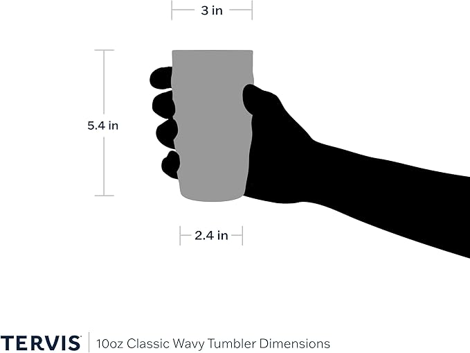 Tervis Clear & Colorful Lidded Made in USA Double Walled Insulated Tumbler Travel Cup Keeps Drinks Cold & Hot, 10oz Wavy, Black Lid - Image 5