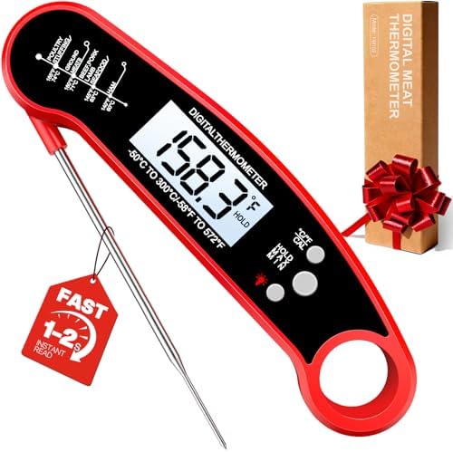 Meat Thermometer Digital, Instant Read Food Thermometer, Red by Unknown