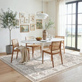 6ft Square Living Room Area Rug: Washable Oriental 6x6 Rugs for Bedroom Dining Room Non-Slip Entryway Kitchen Nursery CarpetWater Resistant Light Weight Floor Mat for Bathroom Laundry Room(6x6,Beige) by HYHAOYUNLAI