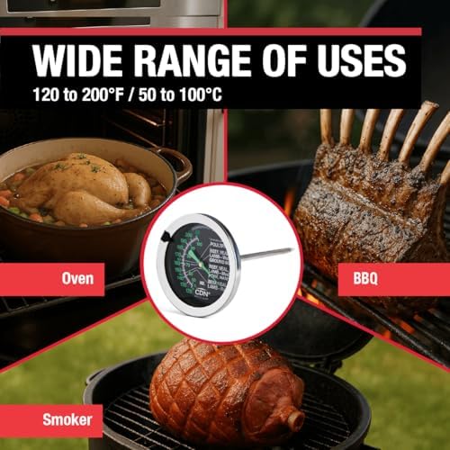 CDN Ovenproof Meat Thermometer – Glow Dial | ProAccurate® | 2" Easy-Read Dial | Waterproof, Recalibratable | For Oven Roasting, Poultry, Beef, BBQ | IRM200-GLOW - Image 4