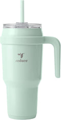 REDUCE Cold1 40 oz Tumbler with Handle - Vacuum Insulated Stainless Steel Water Bottle for Home, Office or Car, Reusable Mug with Straw or Leakproof Flip Lid, Keeps Drinks Cold All Day-Gloss Sea Glass by Reduce