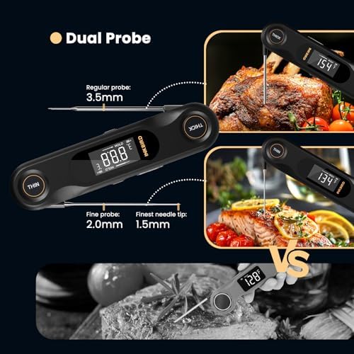 Dual Probes Instant Read Meat Thermometer Digital, 3.5mm & 2.0mm Probes - Image 3