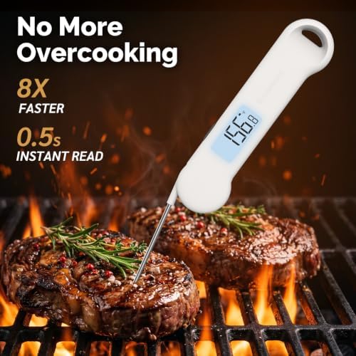 0.5 Sec Instant Read Outdoor Fryer Thermometer Digital, White - Image 2
