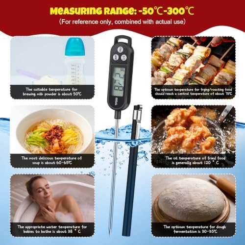 Copkim 24 Pcs Instant Read Meat Thermometer Long Probe,Black, White, Red - Image 4
