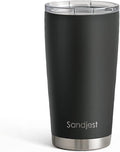 SANDJEST Black Tumbler 20oz Stainless Steel Double Wall Vacuum Insulated, Travel Coffee Cup, Gifts for Men Women Birthday Christmas by SANDJEST
