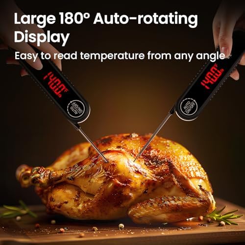 Digital Meat Thermometer, 0.3s Instant Read, Waterproof, Black - Image 3