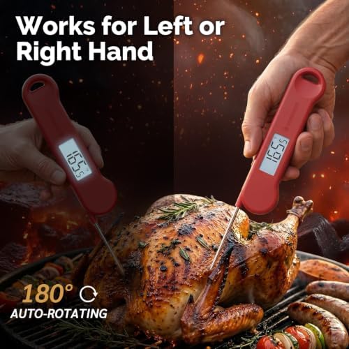0.5 Sec Instant Read Outdoor Fryer Thermometer Digital, Red - Image 6
