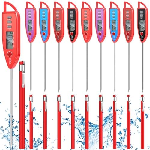 Copkim 10 Set Digital Food Thermometer Long Probe Instant,Red by Copkim