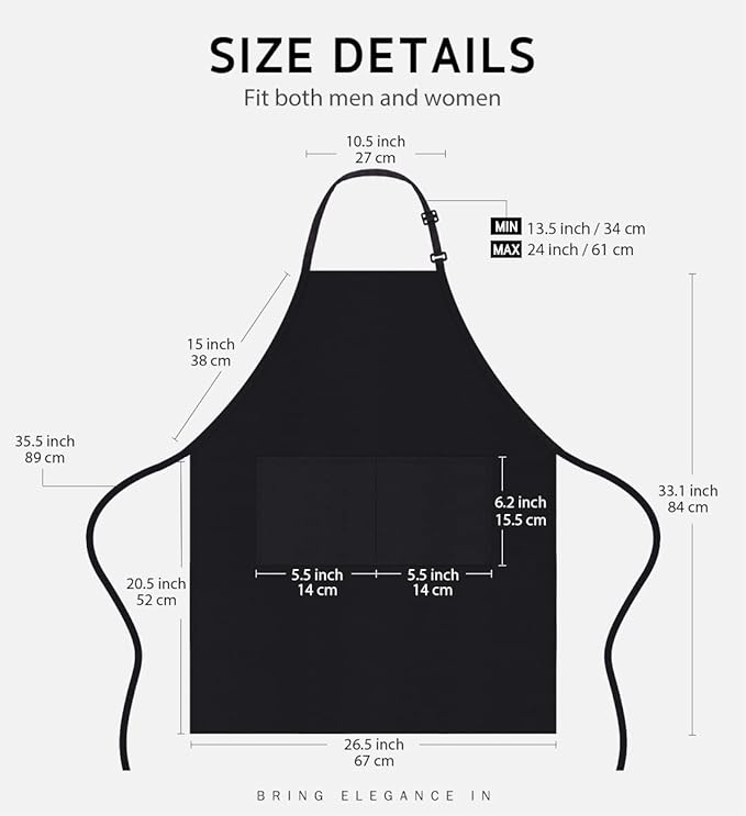 Syntus 4 Pack Adjustable Bib Apron - Image 2