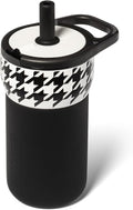 BrüMate Leap 12oz 100% Leakproof Kids Tumbler with Handle and Silicone Soft Straw | Durable Drop Resistant Silicone Sleeve | Made of Insulated Stainless Steel | Cup Holder Friendly | (Houndstooth) by Br%C3%BCMate