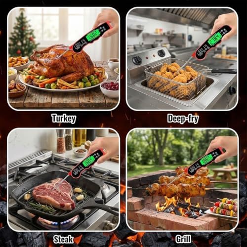 2Pack Meat Thermometer Digital Instant Read Food Thermometer for Oven & BBQ - Image 3