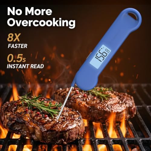 0.5 Sec Instant Read Outdoor Fryer Thermometer Digital, Blue - Image 2