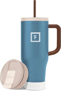 IRON °FLASK Co-Pilot Insulated Mug w/Boot, Straw & Flip Cap Lids - Cup Holder Bottle for Hot, Cold Drink - Leak-Proof - Water, Coffee Portable Travel Mug - Desert Oasis, 40 Oz by IronFlask
