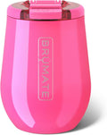 BrüMate Uncork'd 14oz 100% Leakproof Insulated Wine Tumbler | Locking Lid | Insulated Stainless Steel Wine Glass | Perfect For Travel & Outdoors | BPA-Free (Neon Pink) by Br%C3%BCMate