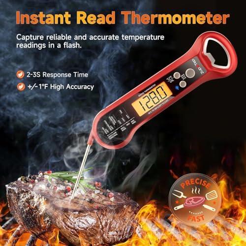 Meat Thermometer Digital – Instant Read Food Thermometer for Cooking with Long Probe and Backlit Display, Fast Accurate Temperature for Grill, BBQ, Smoker, Candy, Kitchen Essentials - Image 2
