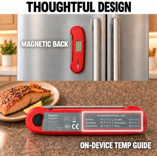 TempPro TempX1 1s Instant Read Meat Thermometer Digital for Grilling - Image 7