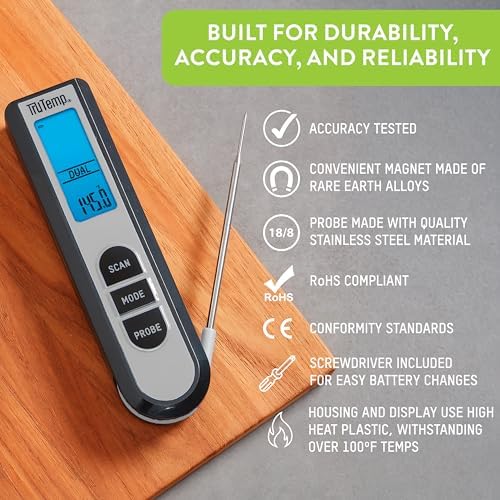 Taylor Tru Temp Digital Infrared and Folding Thermocouple Thermometer, Gray - Image 2