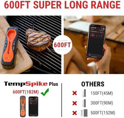 TempPro TempSpike 600ft Wireless Meat Thermometer with Ultra-Thinner Probe - Image 3