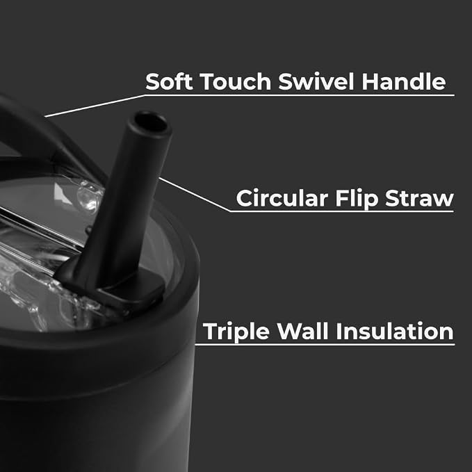 HydroJug Sport - Stainless Steel Tumbler with Straw, Vacuum Insulated, 40oz Leakproof Water Bottle, Ergonomic Design, Reusable, Dishwasher Safe, Rubber Base, Durable for Gym or Outdoors, Black - Image 3