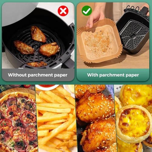 1000Pcs 8" Square Air Fryer Liners Disposable for 5-8 qt, Airfryer Paper - Image 2