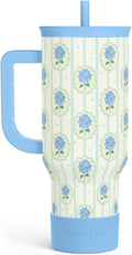 SANDJEST Hydrangea 40oz Tumbler with Handle and Straw, Floral Insulated Stainless Steel Travel Coffee Mug for Women Girls, Gift Idea for Birthday Christmas Mothers Day by SANDJEST