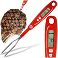 Digital Meat Thermometer Fork for Grilling & BBQ with Ready Alarm, Pro Temp Points for Quick Accurate Temperature on Steak, Pork, Chicken & Hot Grilled Food on Patio or Outside Kitchen by GrillePerfect
