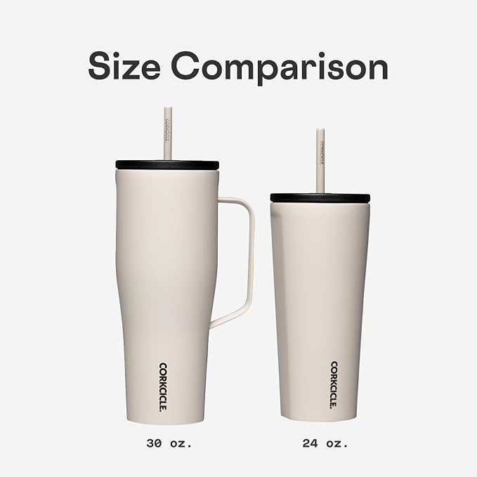 Corkcicle Cold Cup Insulated Tumbler with Straw - Keeps Drinks Cold for 12 Hours - Triple-Insulated Stainless Steel - Leak-Resistant Lid - Summer Drinkware Gift - 24 oz - Gloss White - Image 7