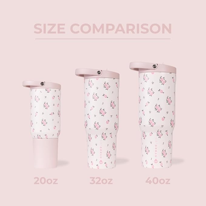 HydroJug Sport - Stainless Steel Tumbler with Straw, Vacuum Insulated, 32oz Leakproof Water Bottle, Ergonomic Design, Reusable, Dishwasher Safe, Rubber Base, Durable for Gym or Outdoors, Wildrose - Image 4